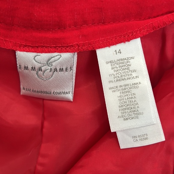 Emma James Red Skirt | Button Down Skirt | Size 14 | Midi Skirt | Vintage Skirt - Picture 5 of 5